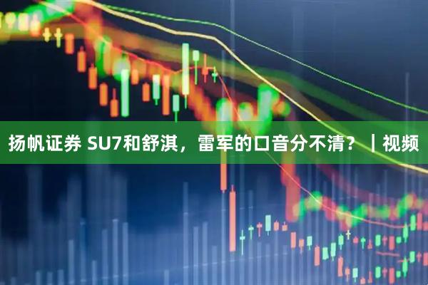 扬帆证券 SU7和舒淇，雷军的口音分不清？｜视频